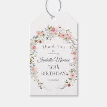 Spring Wildflowers 50th Birthday Thank You