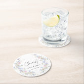 Spring Wildflowers Purple Pink Wedding Cheers Runder Pappuntersetzer (Vor Ort)