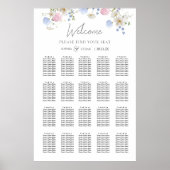 Spring Wildflowers Purple Wedding Seating Chart Poster (Vorne)