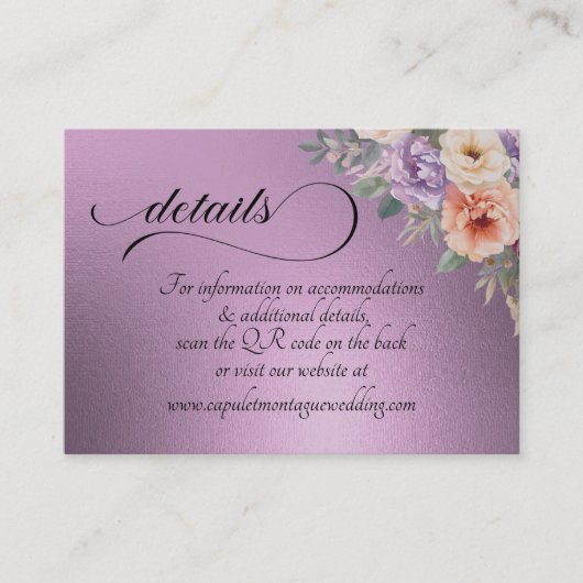 Spring Wildflowers, QR Code - Lavender Begleitkarte (Vorderseite)