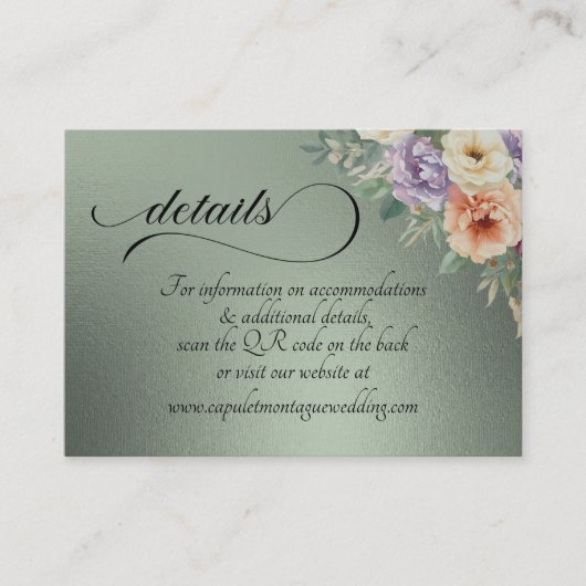 Spring Wildflowers, QR Code - Sage Begleitkarte (Vorderseite)