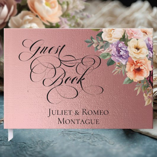Spring Wildflowers - Rose Gold Gästebuch