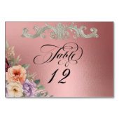 Spring Wildflowers - Rose Gold Tischnummer (Rückseite)