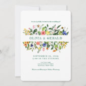 Spring Wildflowers Watercolor Wedding Invitation  Einladung (Vorderseite)
