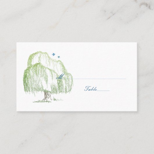 Spring Willow Tree Wedding Place oder Escort Cards Platzkarte (Vorderseite)