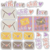 Spring With Love Envelopes and Hearts Aufkleber (Vorderseite)