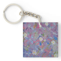 Spring Wonderland Floral Acrylic Square Schlüssela