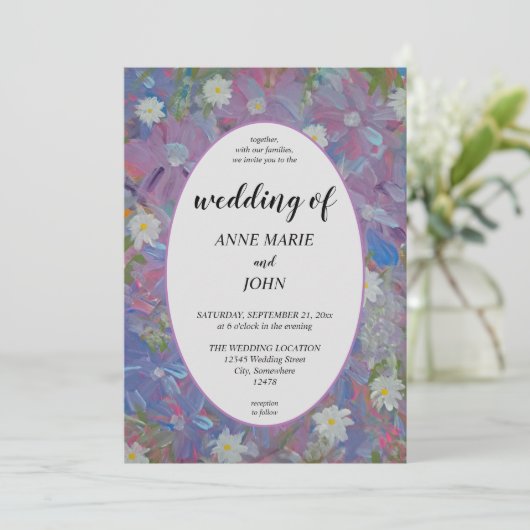 Spring Wonderland Floral Wedding Einladung (Stehend Vorderseite)