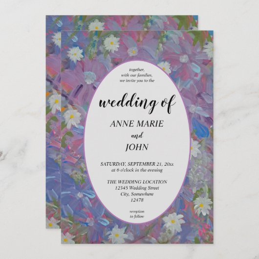 Spring Wonderland Floral Wedding Einladung (Vorne/Hinten)