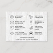 Spring Wood Botox Aftercare Business Card Visitenkarte (Rückseite)
