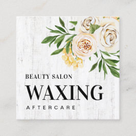 Spring Wood Waxing Aftercare Card Quadratische Visitenkarte