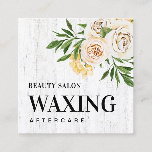 Spring Wood Waxing Aftercare Card Quadratische Visitenkarte (Vorderseite)