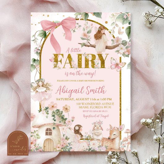 Spring woodland fairy baby shower invitation einladung