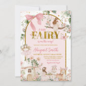 Spring woodland fairy baby shower invitation einladung (Vorderseite)