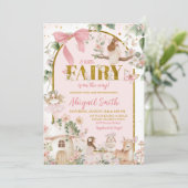 Spring woodland fairy baby shower invitation einladung (Stehend Vorderseite)