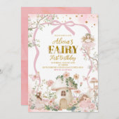 Spring woodland fairy first birthday  einladung (Vorne/Hinten)