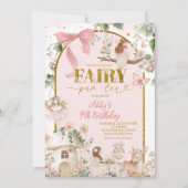 Spring woodland tea party fairy birthday  einladung (Vorderseite)