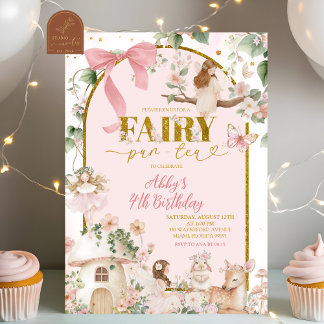 Spring woodland tea party fairy birthday  einladung