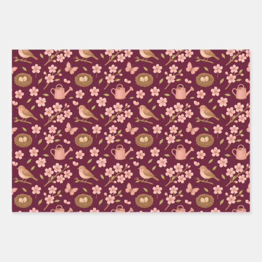Spring Wrapping Paper Geschenkpapier Set (Vorderseite)