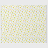 Spring Yellow Daffodil Floral Wrapping Paper Geschenkpapier (Flach)