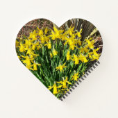 Spring Yellow Daffodils Herzbuch Notizblock (Rückseite)