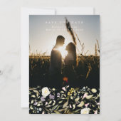 Spring Yellow Wildblume Pampas Boho Foto Save The Date (Vorderseite)