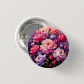 Spring Zen Sunrise Pink Blossom Garden  Button (Vorne & Hinten)