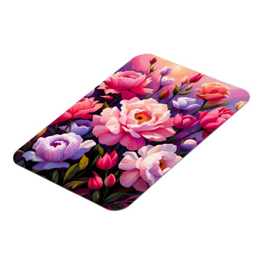 Spring Zen Sunrise Pink Blossom Garden  Magnet (Linke Seite)