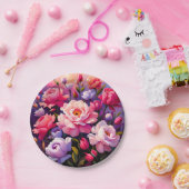 Spring Zen Sunrise Pink Blossom Garden  Pappteller (Party)