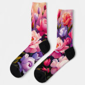 Spring Zen Sunrise Pink Blossom Garden  Socken (Linkes Detail)