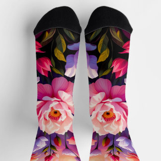 Spring Zen Sunrise Pink Blossom Garden  Socken