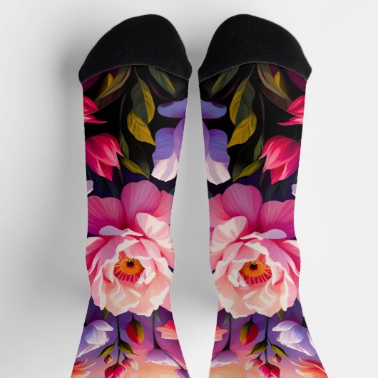 Spring Zen Sunrise Pink Blossom Garden  Socken (Oben)