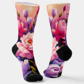 Spring Zen Sunrise Pink Blossom Garden  Socken (Gewinkelt)