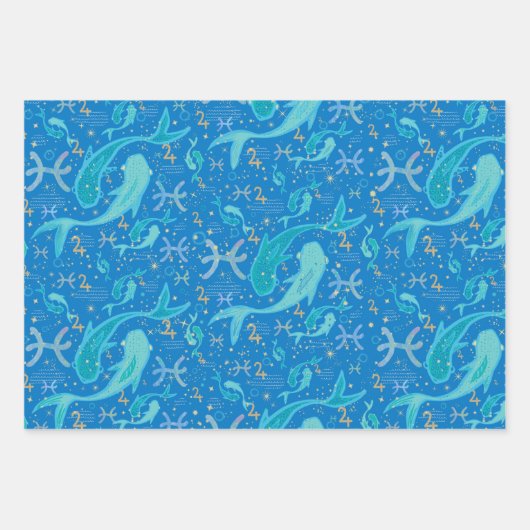 Spring Zodiac trio Pisces Aries Taurus Geschenkpapier Set (Vorderseite 3)