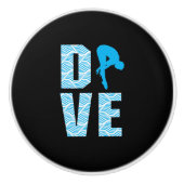 Springboard Diving Gift Diver Platform Springboard Keramikknauf (Vorderseite)