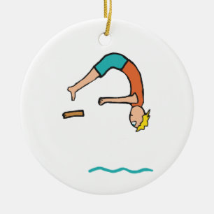 Springboard Diving Keramik Ornament