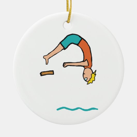 Springboard Diving Keramik Ornament (Vorne)