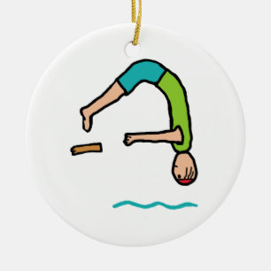 Springboard Diving Keramik Ornament