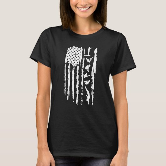 Springboard & Platform diving American flag aquati T-Shirt (Vorderseite)
