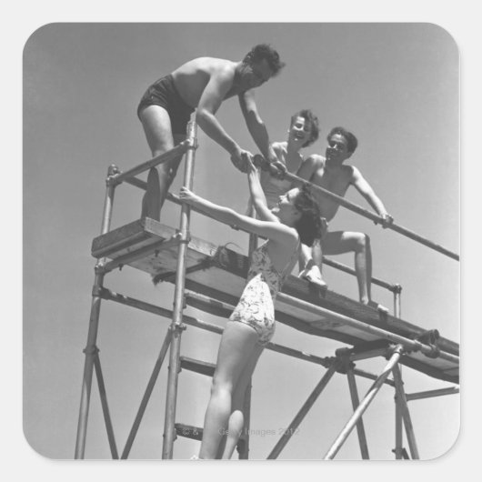 Springboard Quadratischer Aufkleber (Vorderseite)