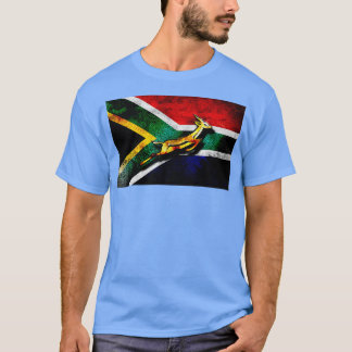 Springbok Bokke Südafrikanische Flagge Vintage Rug T-Shirt