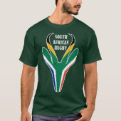 Springbok Face South Africa Flag T-Shirt (Vorderseite)