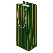 Springbok, grün und goldfarbene Streifen Geschenktüte Für Weinflaschen (Rückseite Schrägansicht)