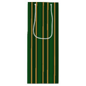 Springbok, grün und goldfarbene Streifen Geschenktüte Für Weinflaschen (Vorderseite)