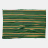 Springbok, grün und goldfarbene Streifen Geschirrtuch (Horizontal)