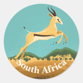Springbok in Südafrika Runder Aufkleber