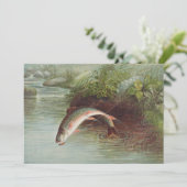 Springbrasse von S.A. Kilbourne Vintager Fisch Einladung (Stehend Vorderseite)