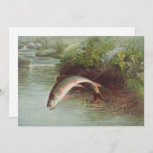 Springbrasse von S.A. Kilbourne Vintager Fisch Einladung (Vorne/Hinten)