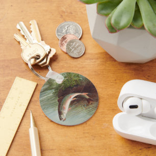 Springbrasse von S.A. Kilbourne Vintager Fisch Schlüsselanhänger