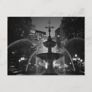 Springbrunnen am Rathaus Postkarte